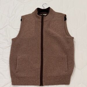 L.L.Bean Brown Merino Wool Knit Vest